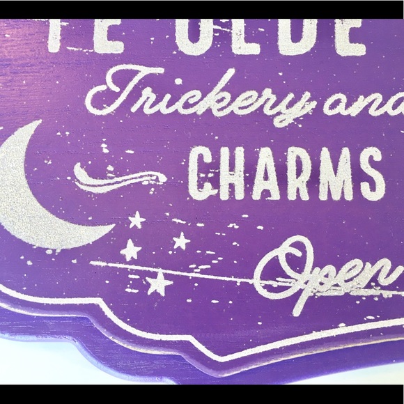 Purple Halloween Olde Magic Shoppe Wood Sign Witch - Picture 4 of 12